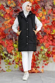 Black Hijab Inflatable Vest 20093S - NEVA STYLE