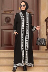 Black Hijab Knitwear Cardigan 3049S - 1