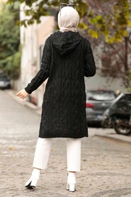 Black Hijab Knitwear Cardigan 4011S - 3