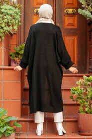 Black Hijab Knitwear Cardigan 4182S - 3
