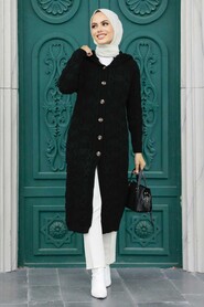 Black Hijab Knitwear Cardigan 70201S - 1