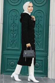 Black Hijab Knitwear Cardigan 70201S - 4