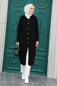 Black Hijab Knitwear Cardigan 70201S - 3
