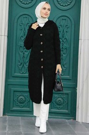 Black Hijab Knitwear Cardigan 70201S - 2