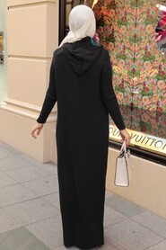 Black Hijab Knitwear Dress 15030S - 2