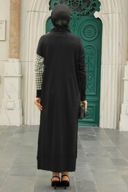 Black Hijab Knitwear Dress 20440S - 4