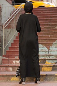 Black Hijab Knitwear Dress 30503S - 2