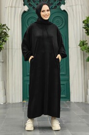 Black Hijab Knitwear Dress 33902S - 1
