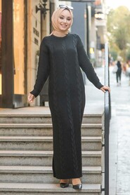 Black Hijab Knitwear Dress 5083S - 1