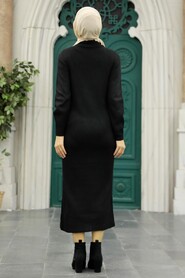 Black Hijab Knitwear Dress 5248S - 2