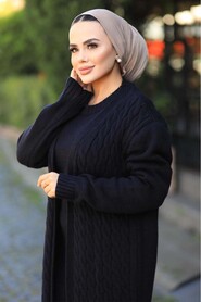 Black Hijab Knitwear Suit 15020S - 2