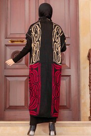 Black Hijab Knitwear Suit Dress 31780S - 2