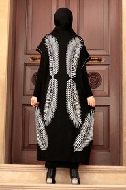 Black Hijab Knitwear Suit Dress 3183S - 2