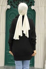 Black Hijab Knitwear Sweater 40510S - 2
