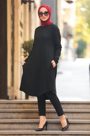 Black Hijab Knitwear Tunic 1964S - 2