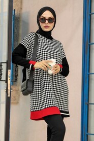 Black Hijab Knitwear Tunic 20152S - 1