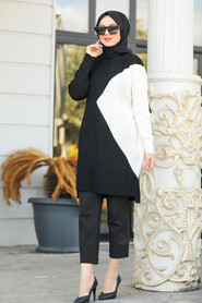 Black Hijab Knitwear Tunic 2274S - 1