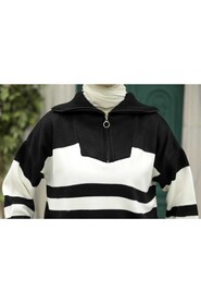 Black Hijab Knitwear Tunic 26961S - 3