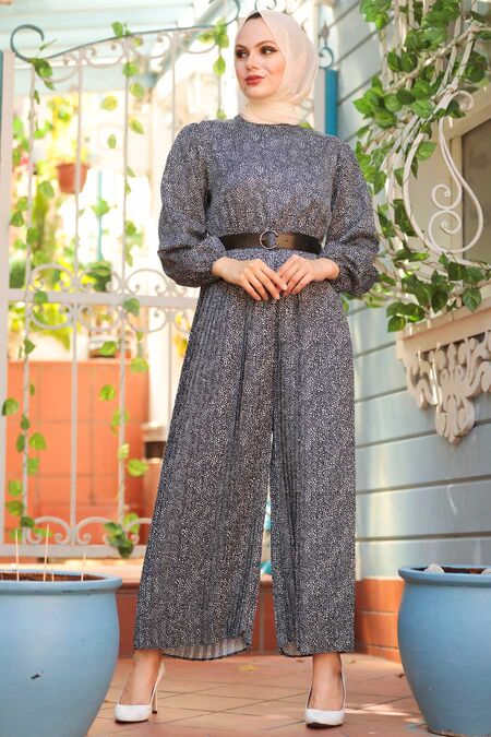Black Hijab Overalls 2218S - NEVA STYLE