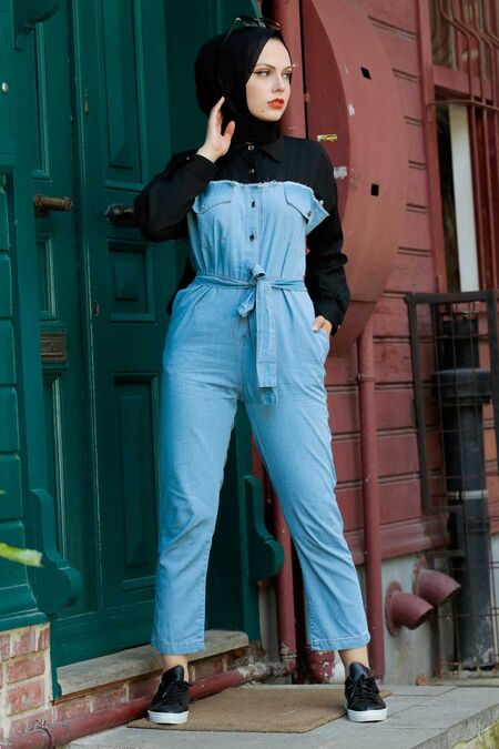 Black Hijab Overalls 241S - NEVA STYLE