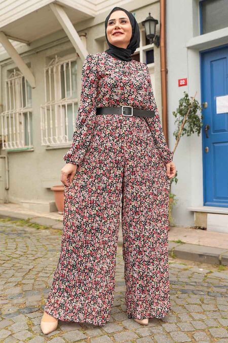 Black Hijab Overalls 28960S - NEVA STYLE