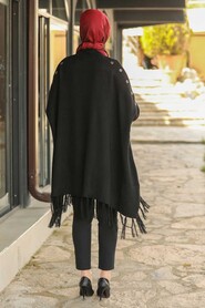 Black Hijab Poncho 2305S - 1