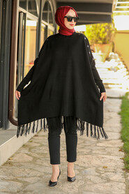 Black Hijab Poncho 2305S - 2