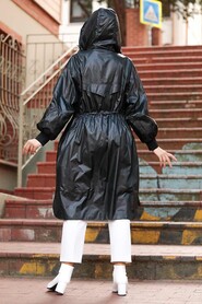 Black Hijab Raincoat 12840S - 2