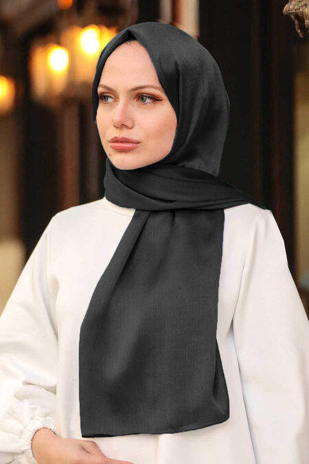 Black Hijab Shawl 4990S - NEVA STYLE