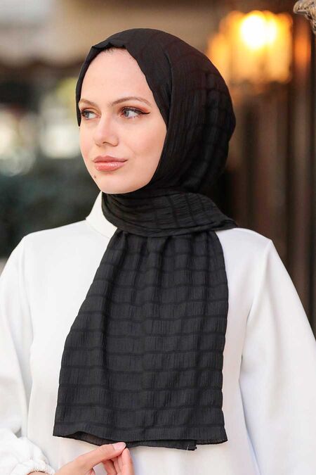 Black Hijab Shawl 51051S - NEVA STYLE