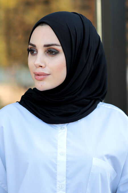 Black Hijab Shawl 7528S - NEVA STYLE