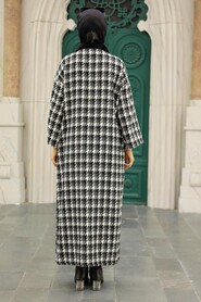 Black Hijab Stamp Coat 5663S - 5