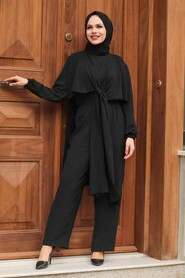Black Hijab Suit Dress 11032S - 1