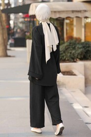 Black Hijab Suit Dress 1104S - 4