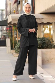 Black Hijab Suit Dress 1104S - 2
