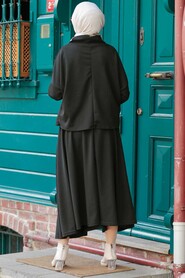 Black Hijab Suit Dress 1152S - 2