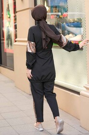 Black Hijab Suit Dress 1163S - 5