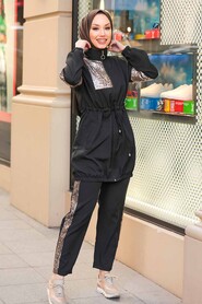 Black Hijab Suit Dress 1163S - 2
