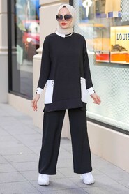 Black Hijab Suit Dress 1169S - 1