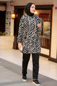Black Hijab Suit Dress 1196S - 1