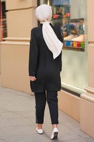 Black Hijab Suit Dress 12112S - 5