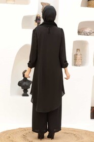 Black Hijab Suit Dress 12510S - 3