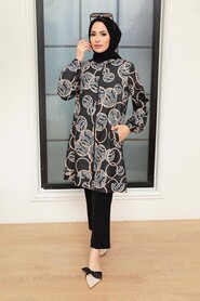 Black Hijab Suit Dress 13091S - 3