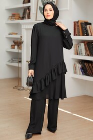Black Hijab Suit Dress 13101S - 2