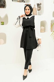 Black Hijab Suit Dress 13180S - 1