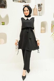 Black Hijab Suit Dress 13180S - 2