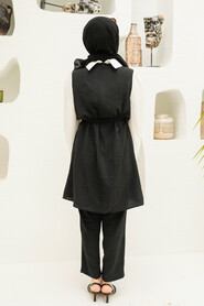 Black Hijab Suit Dress 13180S - 3