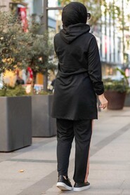 Black Hijab Suit Dress 1359S - 3