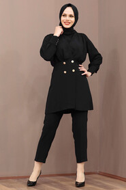 Black Hijab Suit Dress 1419S - 3