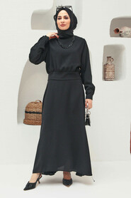 Black Hijab Suit Dress 15060S - 1